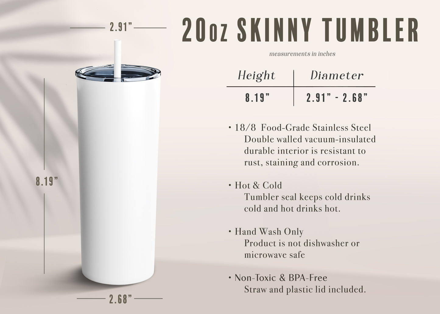 Book Worm 20oz Skinny Tumbler
